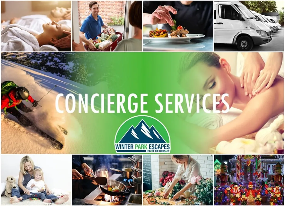 A collage-style image showing people engaging in various activities: some are skiing, others are enjoying a spa treatment, cooking together, and spending family time. The visual energy and mix of adventure and relaxation capture the diversity of experiences available to visitors.
